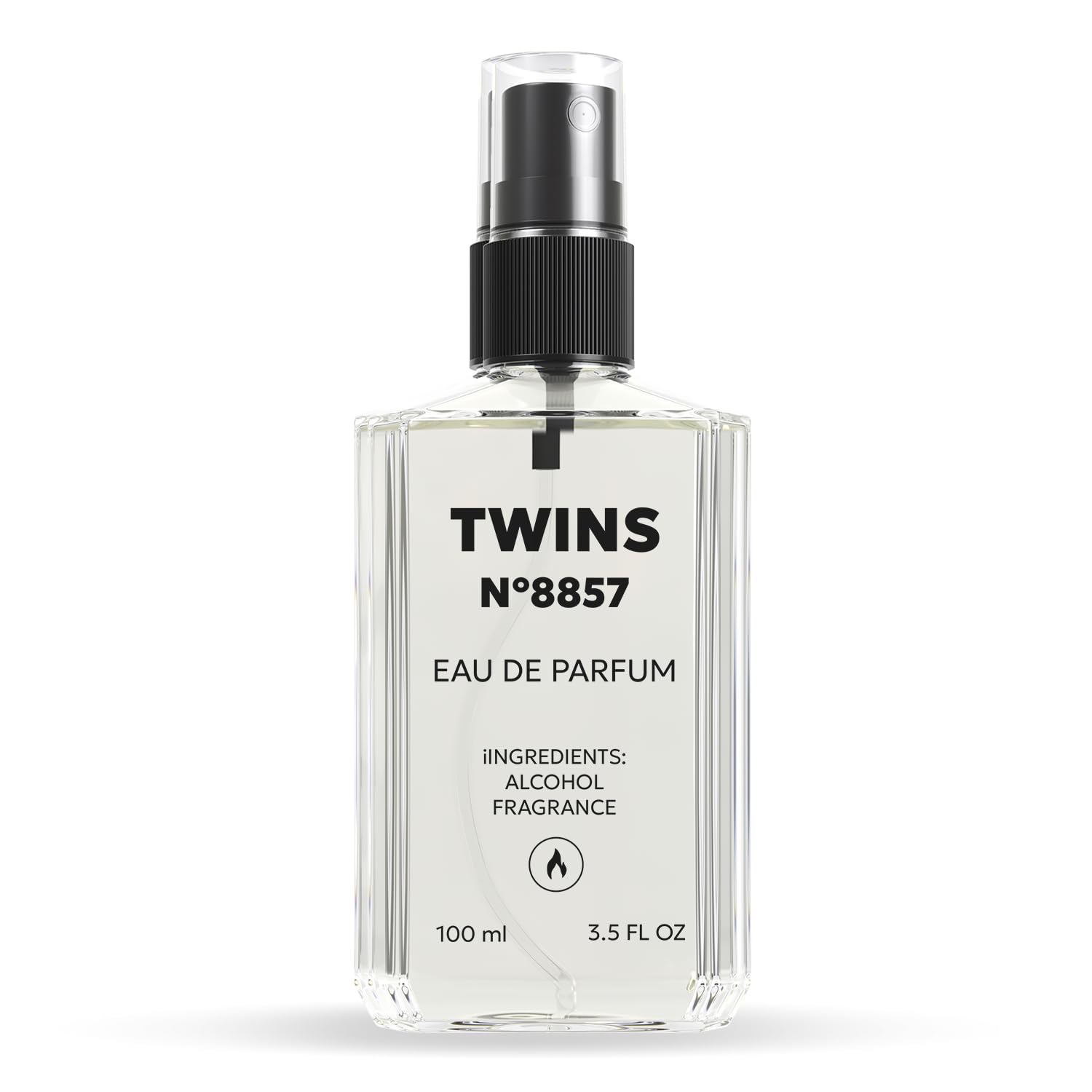 TWINS PARFUM No.8857 bottle-front view showing sleek design for daily wear