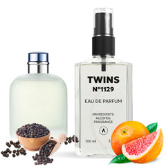 TWINS PARFUM Impression Light Blue bottle close-up highlighting citrus freshness.