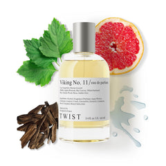 Twist Viking No. 11 bottle showcasing its woody marine scent for daily wear