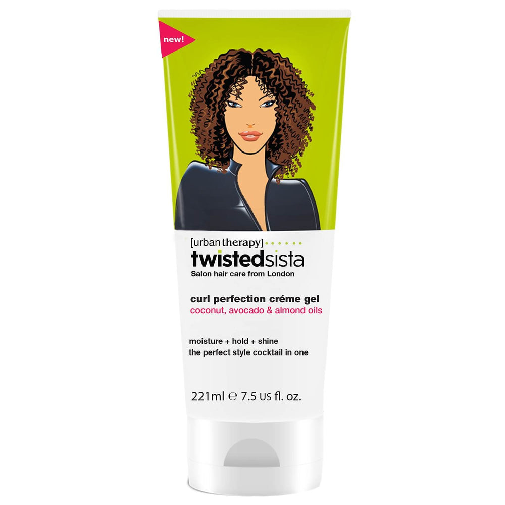 Twisted Sista Curl Perfection Creme Gel bottle with coconut avocado formula for defined curls