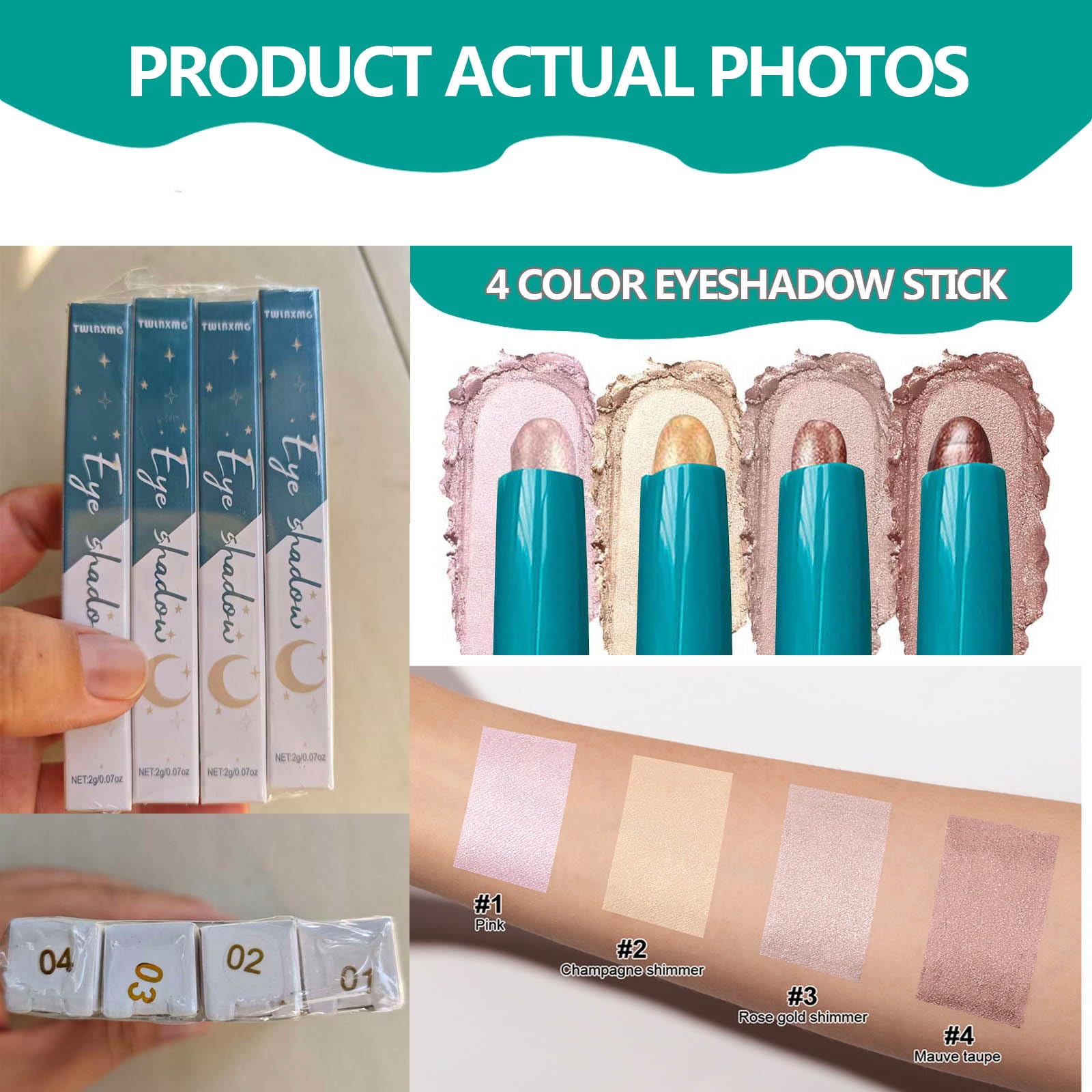 TWLBXMG Eyeshadow Stick's portable design fits in any purse for on-the-go touch-ups.