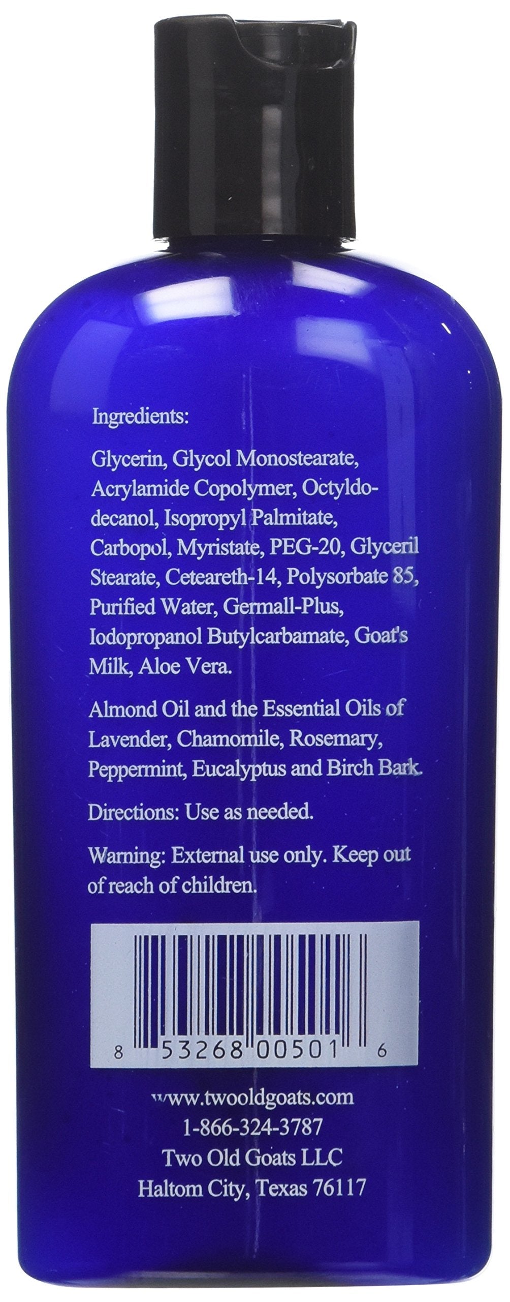 Two Old Goats Lotion 4 pump application for easy, daytime skin care.