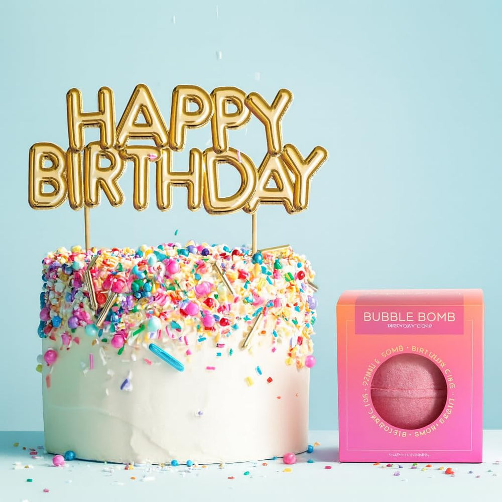 Two Sisters Birthday Cake Bath Bomb Olive Oil infusion hydrates the skin.