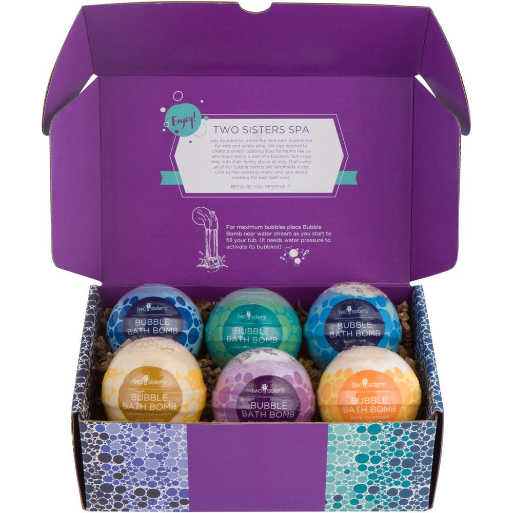 Two Sisters color and bubble bath bombs transform baths into playful relaxing moments