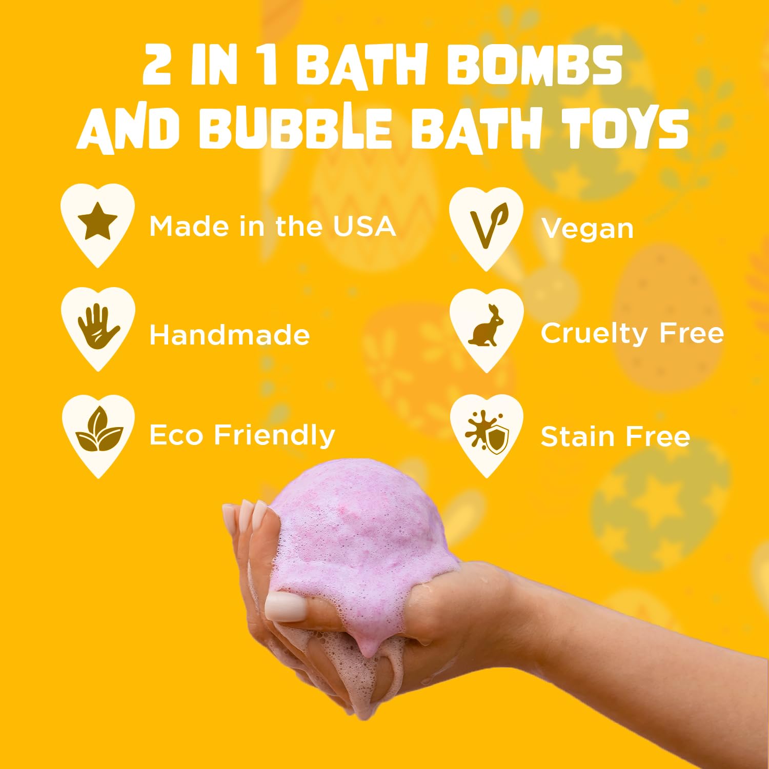 Two Sisters Easter bath bombs packaging box emphasizes gift-ready presentation.