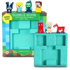Two Sisters TNT Creeper Bath Bomb reveals a block surprise figure during bath time for imaginative play