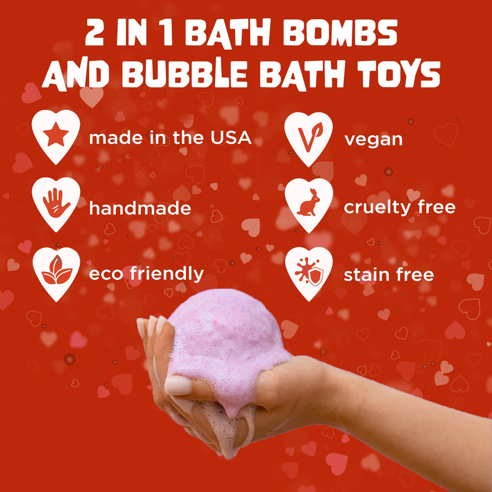 Two Sisters Valentines bath bomb won’t stain tubs or leave rings.