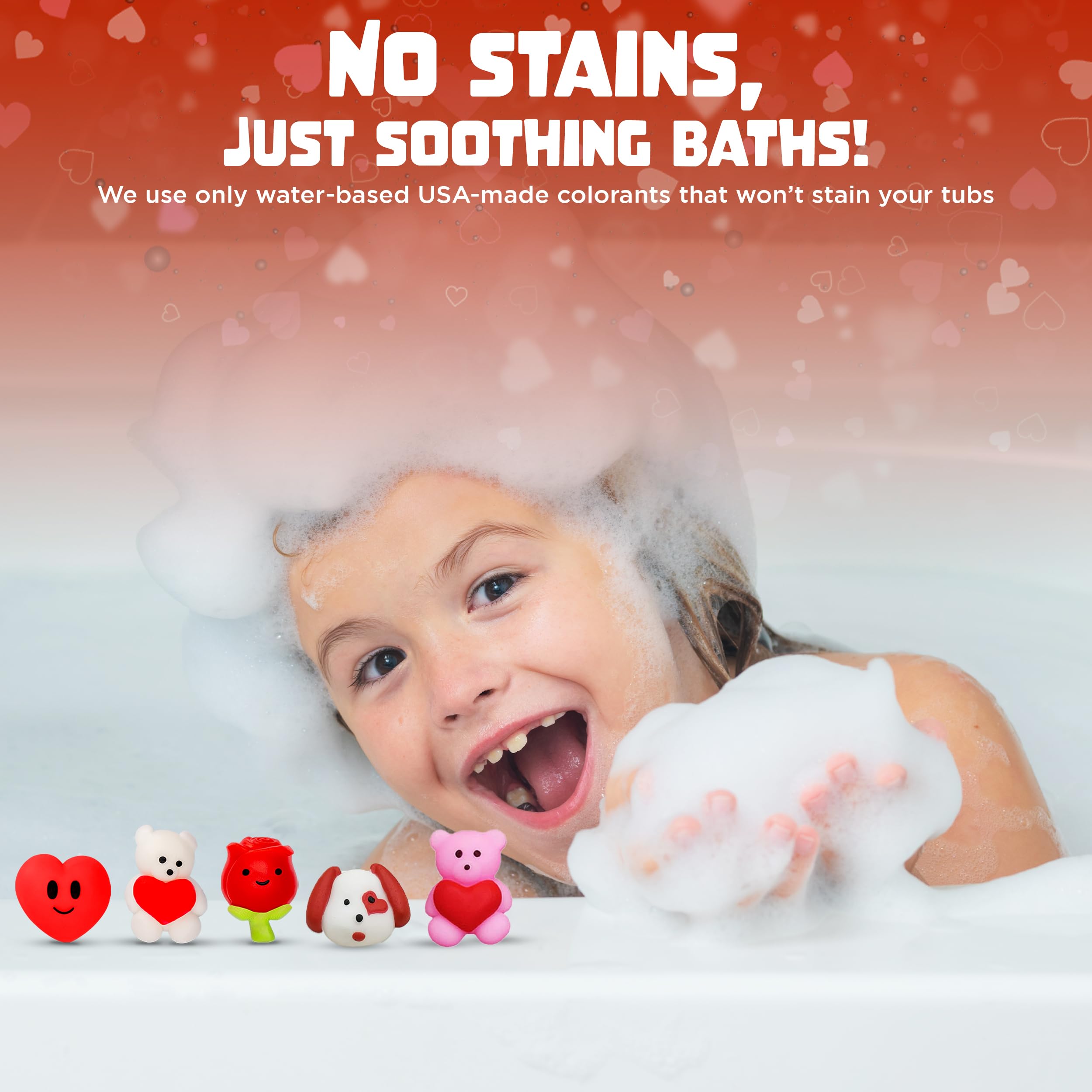 Two Sisters Valentines six-pack delivers playful bath-time fun.