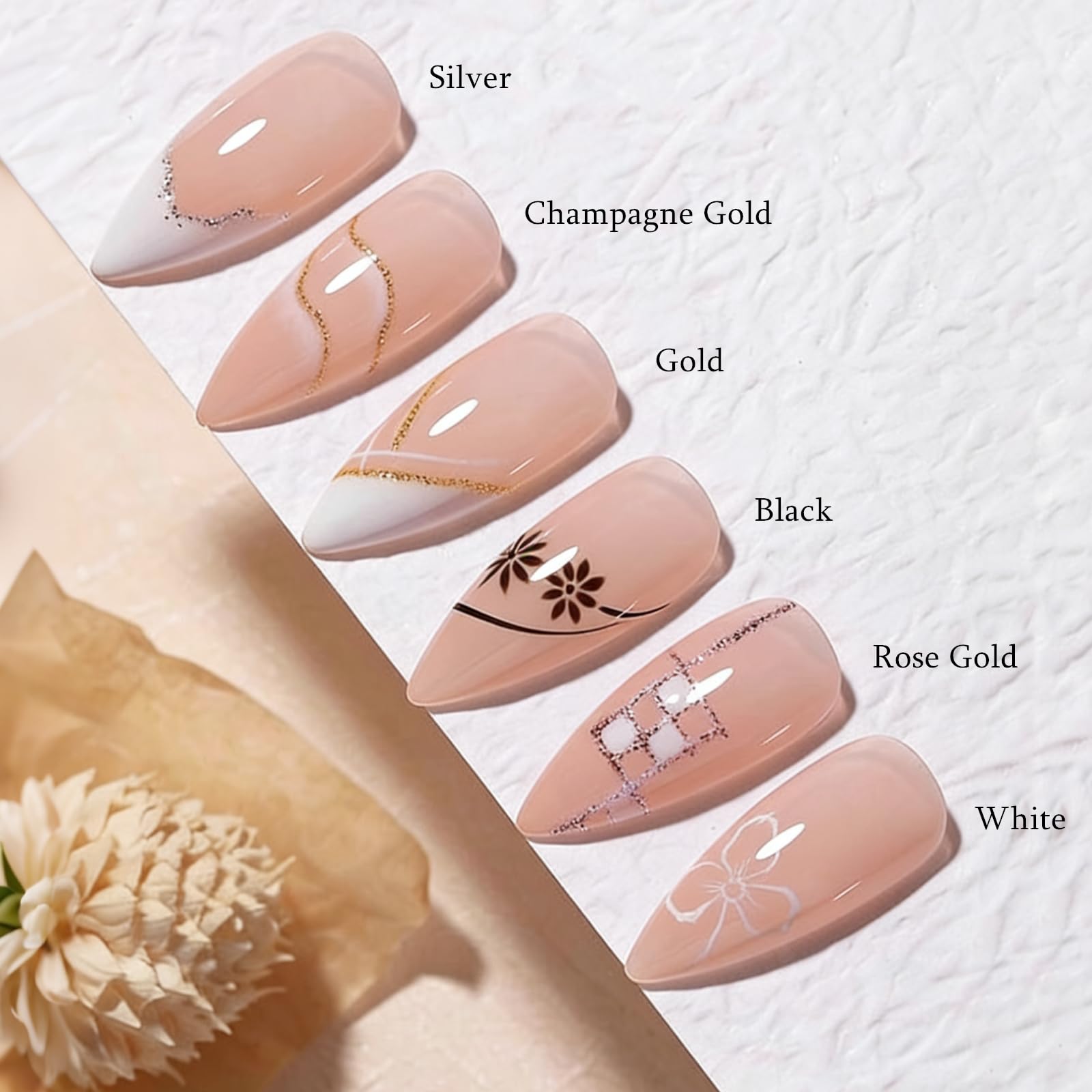 TWOEIGHT nail art kit display with built-in brush and gels.