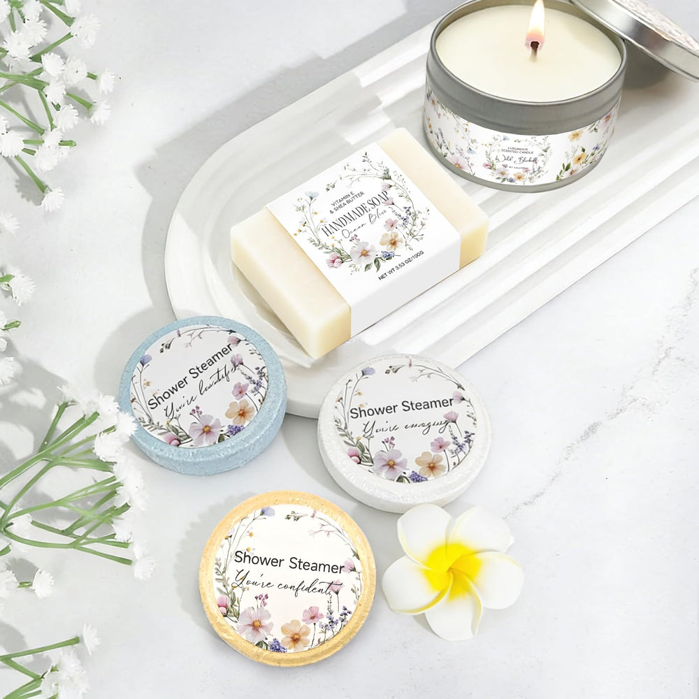 TXBOSWF shower steamers filling the shower with soothing aroma.