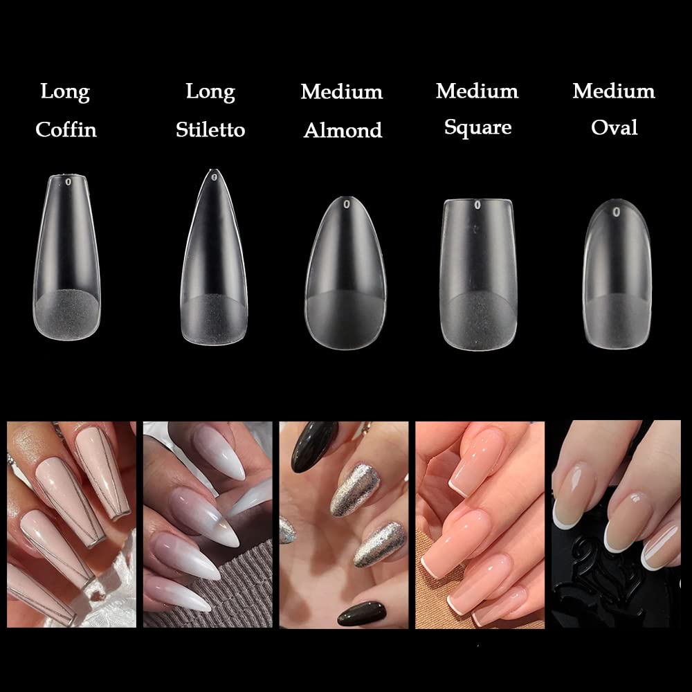TXMOYI long ballerina full-cover tip shows sleek, durable nail extension.