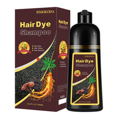 TYAYW Chestnut Brown Hair Dye Shampoo bottle shows 3-in-1 color solution for at-home color