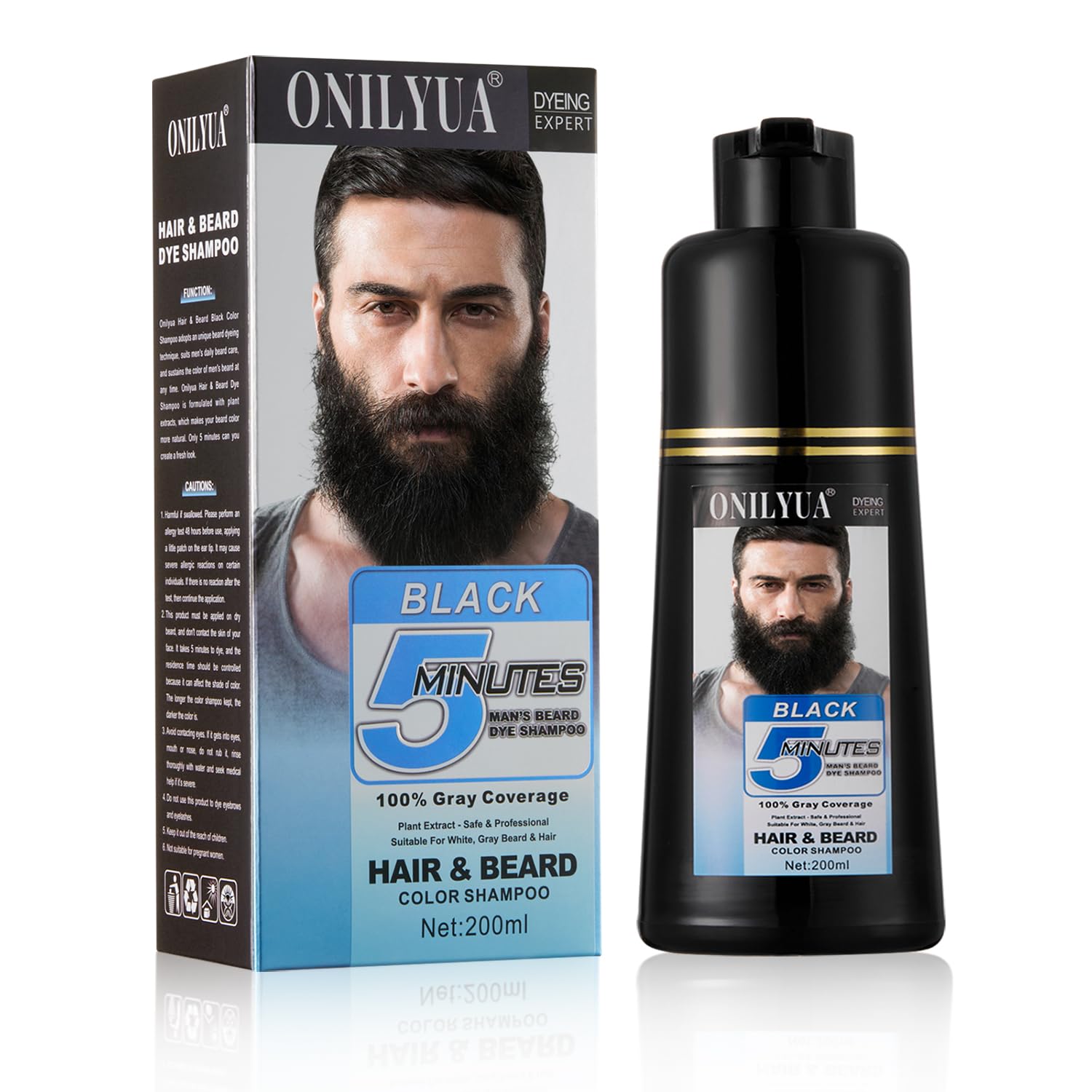 TYAYW beard dye bottle pour shows easy application and controlled color release