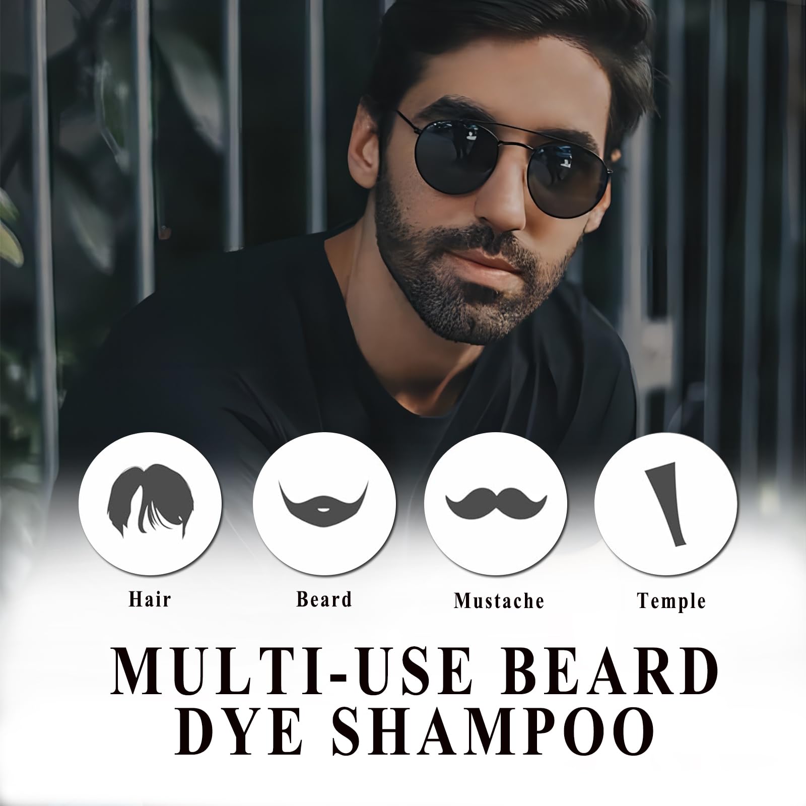 TYAYW beard dye shampoo bottle highlights dual action cleansing and color care