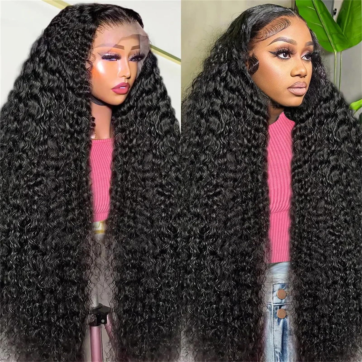 Tyiu deep wave 30in lace-front wig for seamless everyday wear.