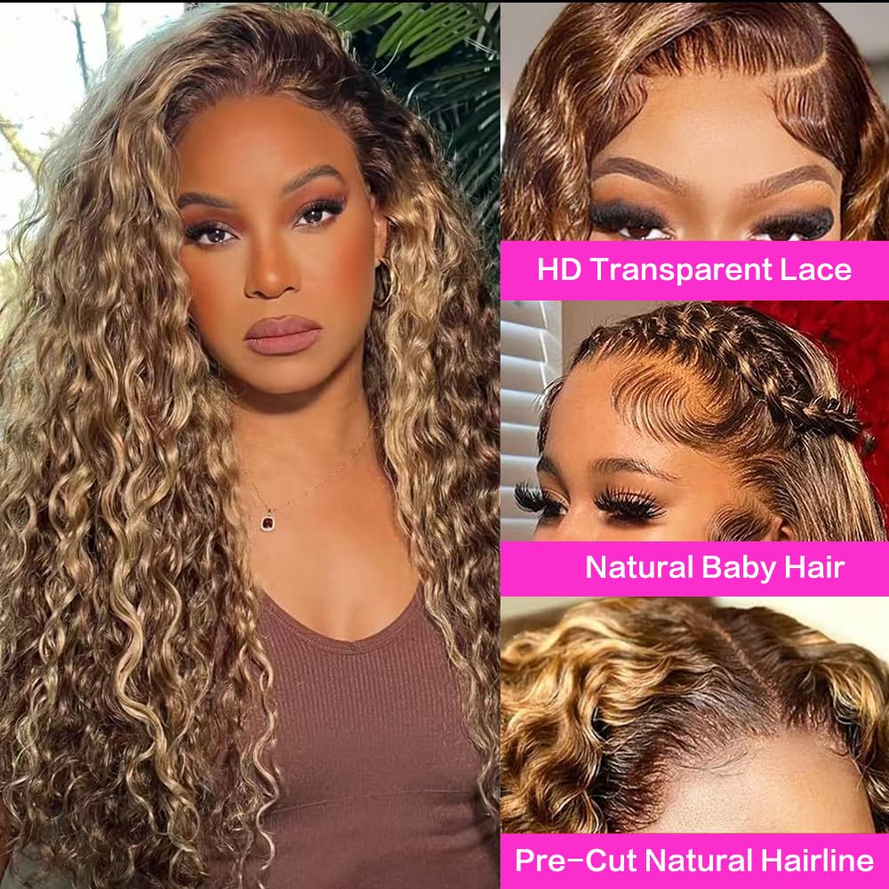 Tylokra honey blonde 4-27 deep wave front adds volume and versatile looks.