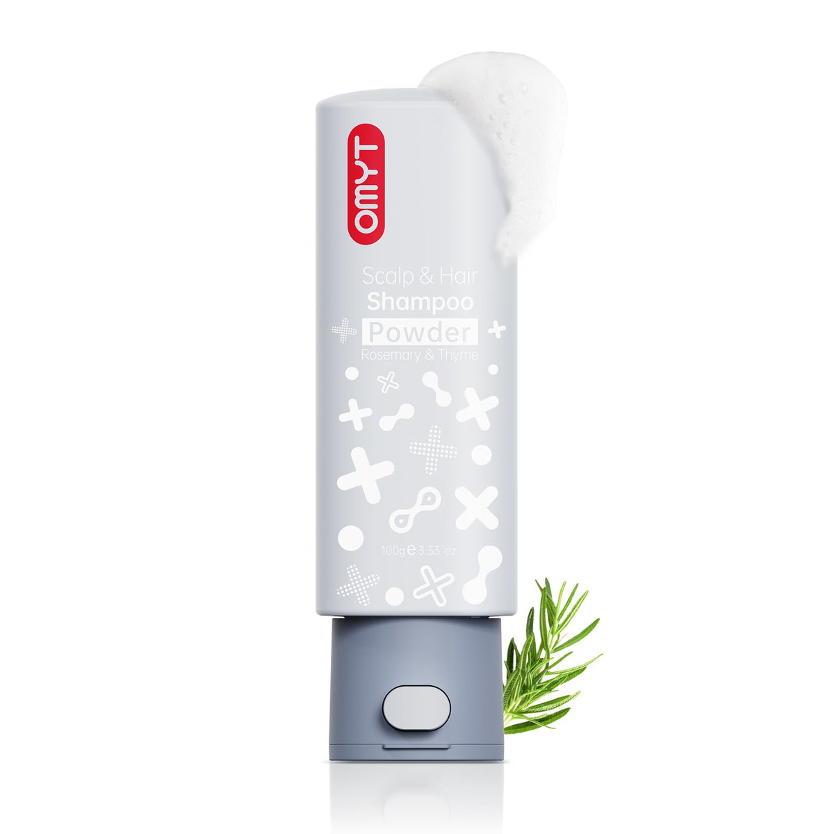 TYMO Clarifying Shampoo rosemary powder jar demonstrates portable cleansing power