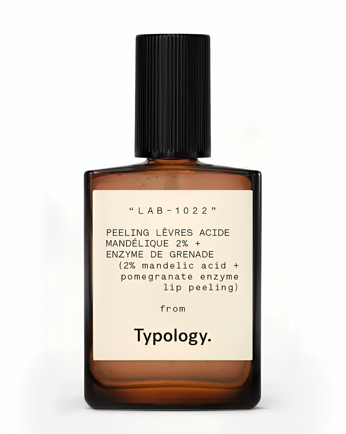 Typology Resurfacing Lip Peel bottle cap for easy, precise application