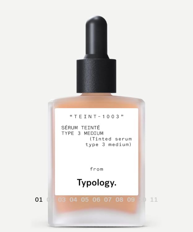 Typology tinted serum applied with fingers for a soft, even finish.