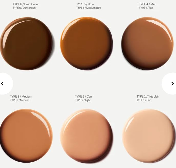 Typology tinted serum Type 2 light swatches on skin tones