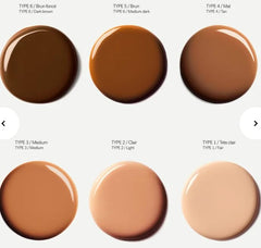 Typology tinted serum Type 2 light swatches on skin tones