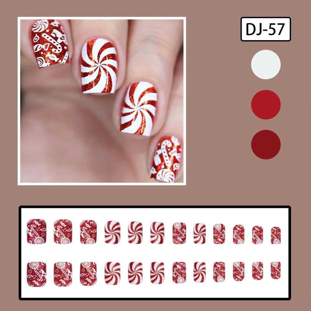 Tyuimhx candy design nails close-up showing sparkle and color variety for holiday vibes.