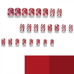 Tyuimhx glue-on nails being applied for a quick, secure holiday manicure.