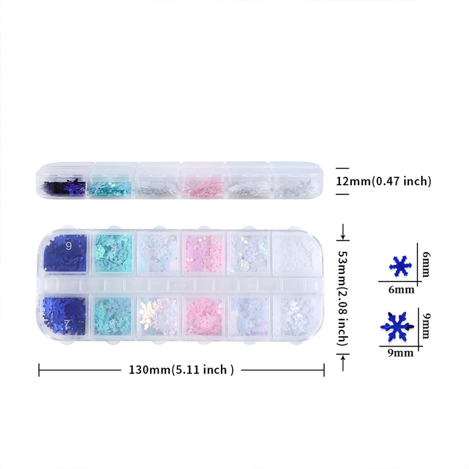 Tyuimhx individually packaged snowflake glitter pieces for easy reuse