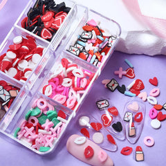 Tyuimhx valentines nail slices love quotes grid inspires playful nail art and body decor.