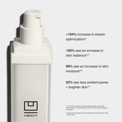 U Beauty Resurfacing Compound Serum pump dispenses a precise amount for easy application.