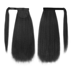 UAmy Hair 20-inch kinky straight ponytail worn high for dramatic volume.