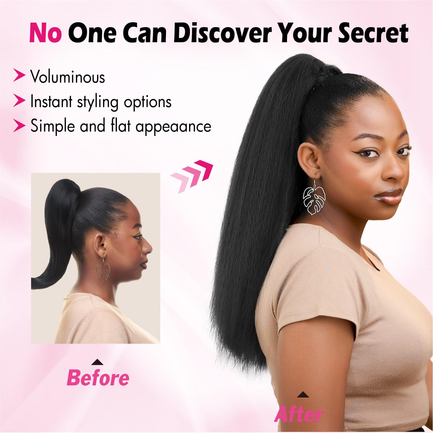 UAmy Hair side-swept ponytail styling option for versatile looks.