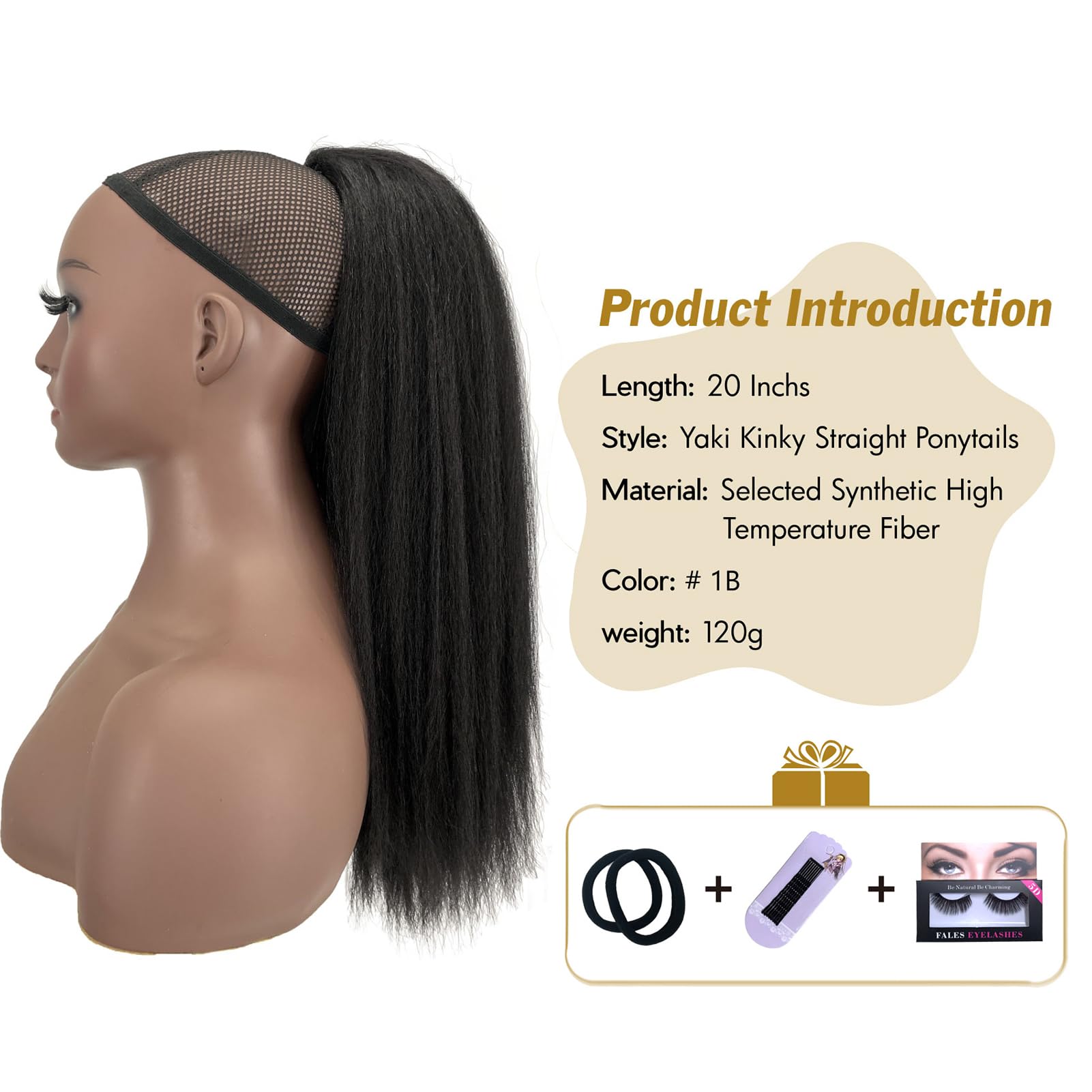 UAmy hair thick full-bodied Yaki ponytail showing added volume