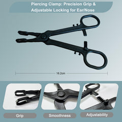 UAN clamp with semi-closed ring provides guiding aid for accurate placement.