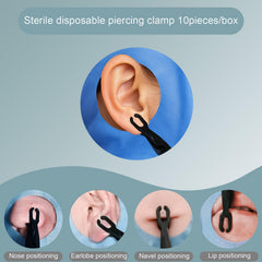 UAN sterilized piercing clamp side view highlights ergonomic grip for comfortable handling.