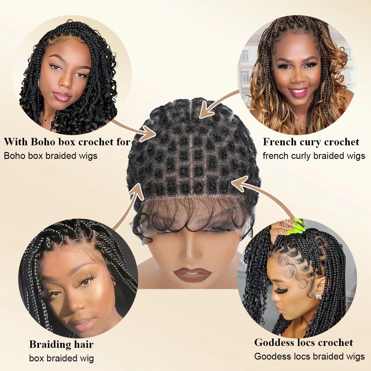 UCABEWEL full double lace crochet cap delivers seamless, breathable wear.