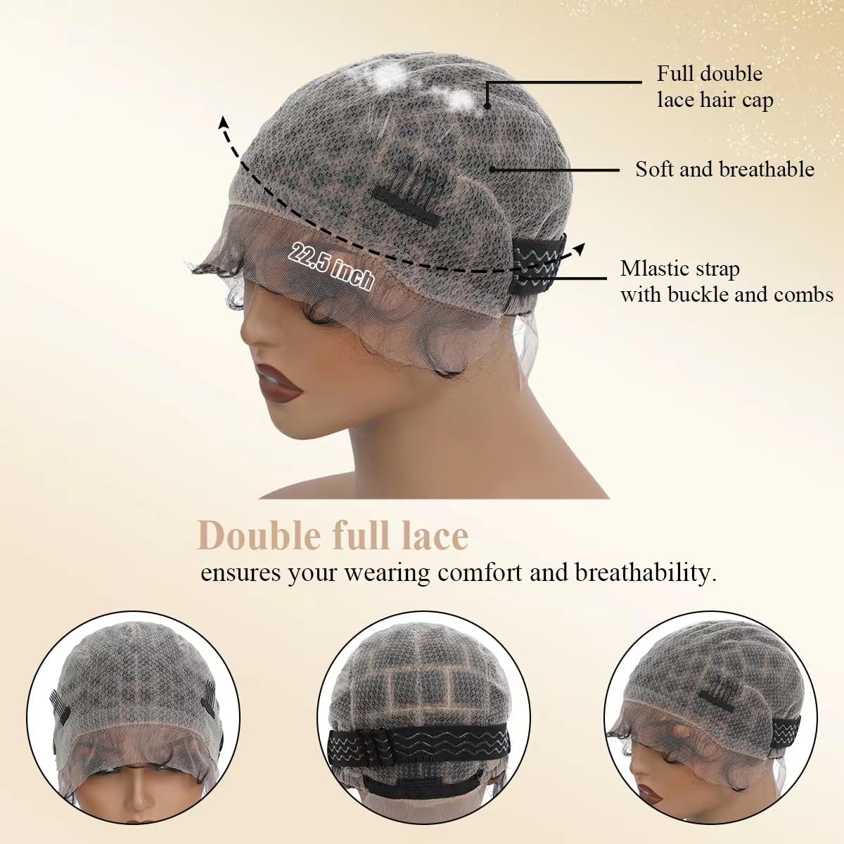 UCABEWEL skin-friendly lace cap suitable for various skin tones.