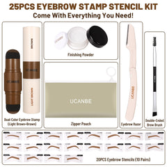 UCANBE 20 reusable stencils offering versatile brow shapes.