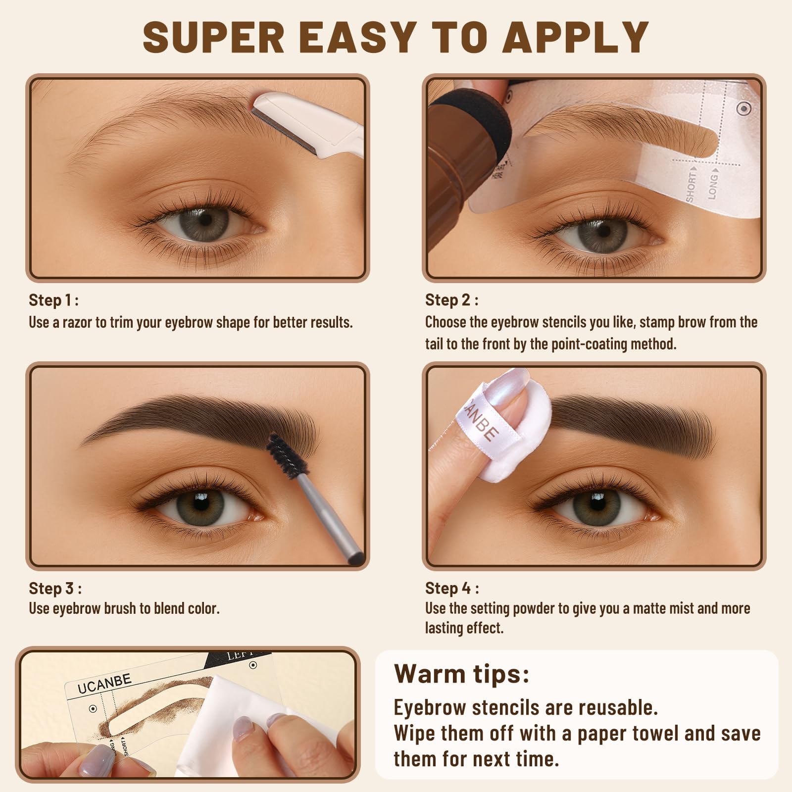 UCANBE eyebrow razor trims brows for cleaner shaping