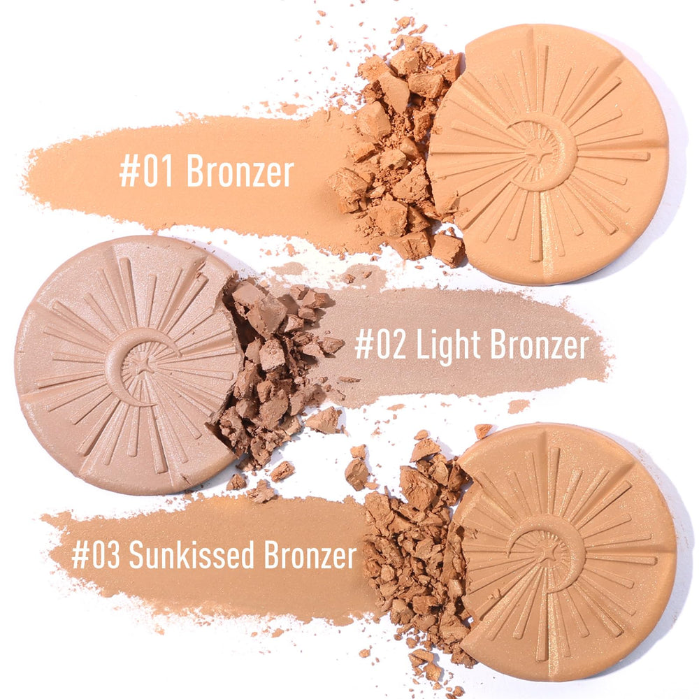 UCANBE Glow Bronzer applied to cheek for contour and glow.