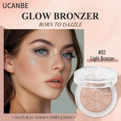 UCANBE Glow Bronzer baked texture close-up for smooth blending.