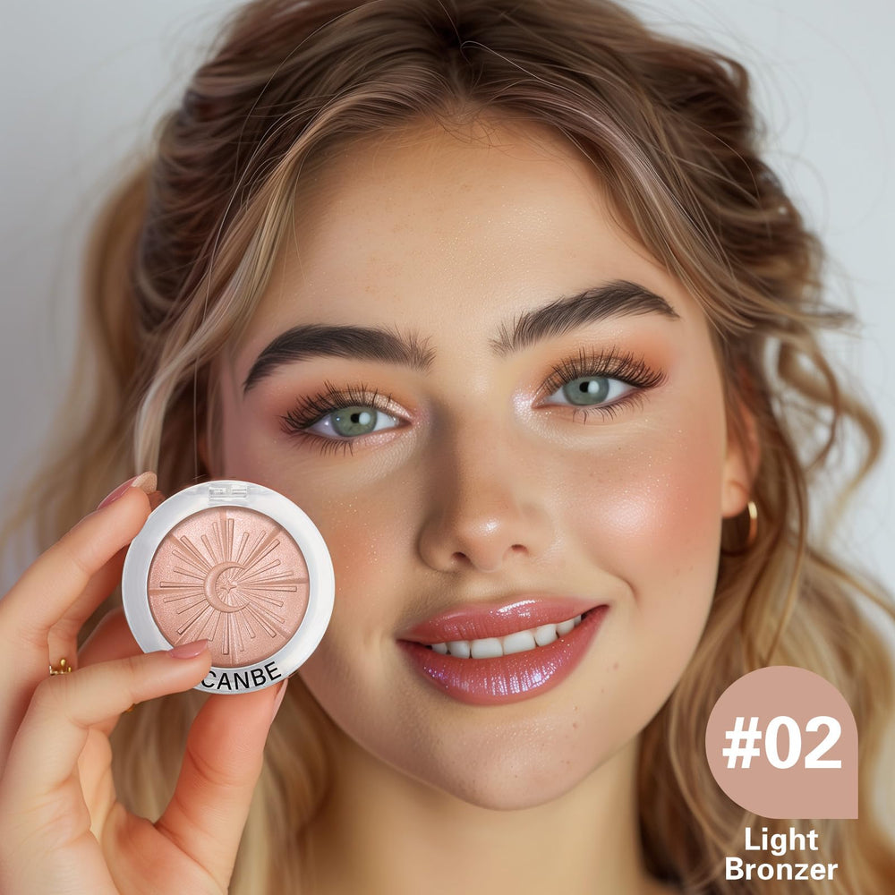 UCANBE Glow Bronzer on temples and jawline for definition.