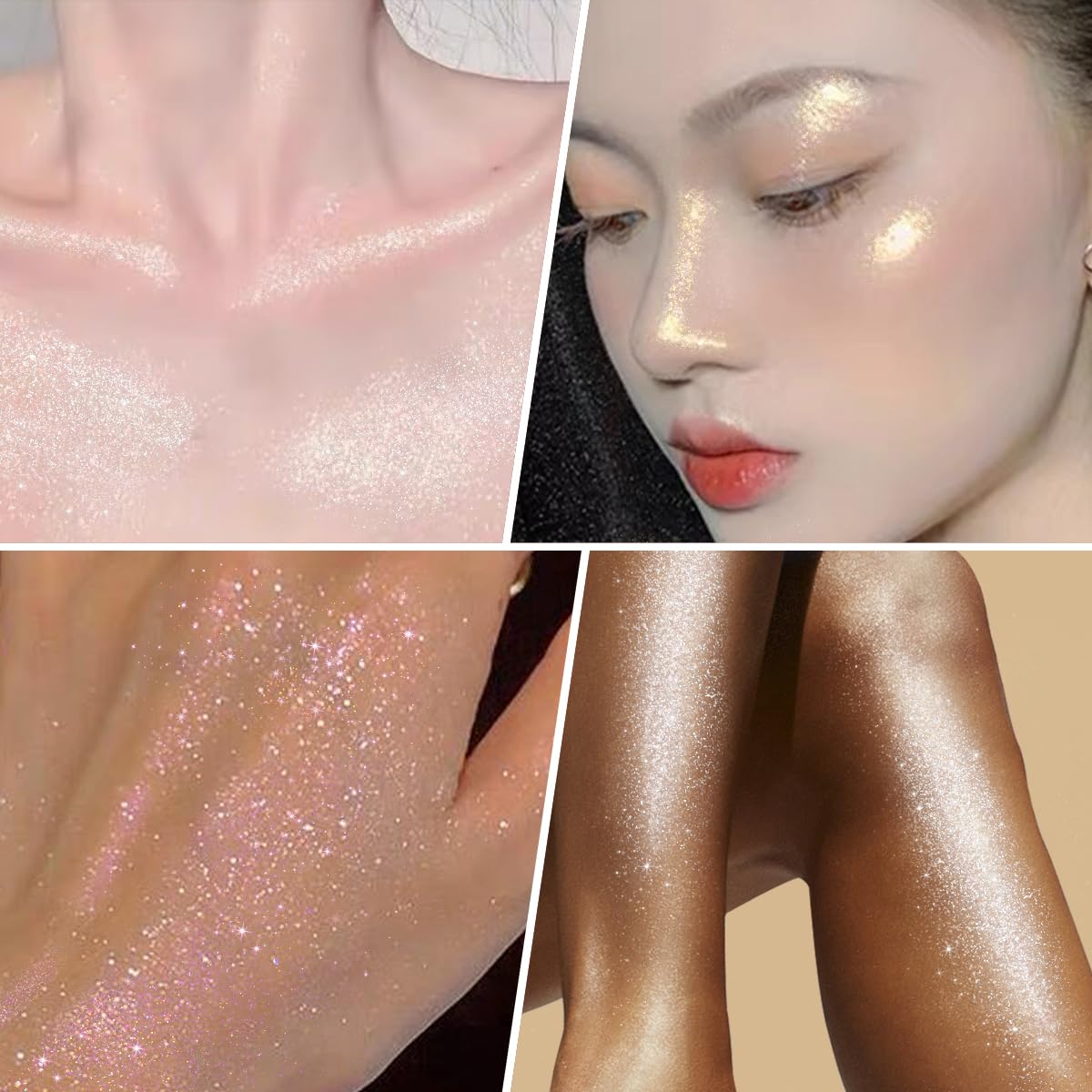 UCANBE Glow Shimmer Drop collarbone-highlight creates elegant glow with hydrated finish