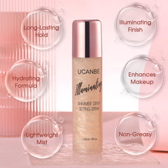 UCANBE Shimmer closeup highlighting particles for soft radiant finish