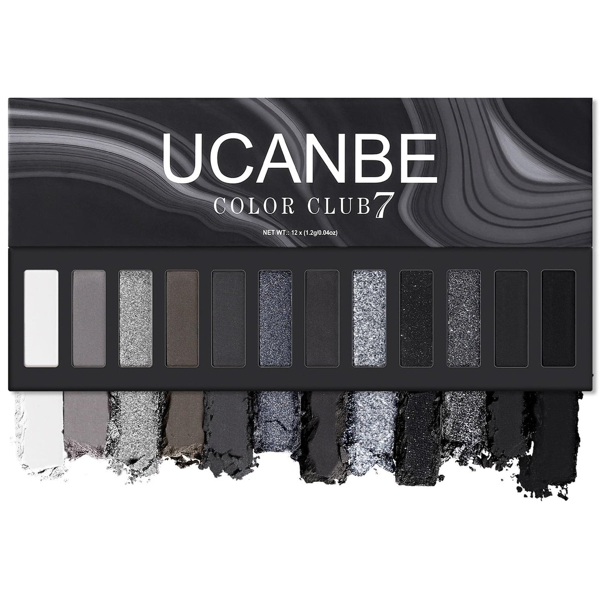 UCANBE smokey eyeshadow palette front view for portable everyday makeup.