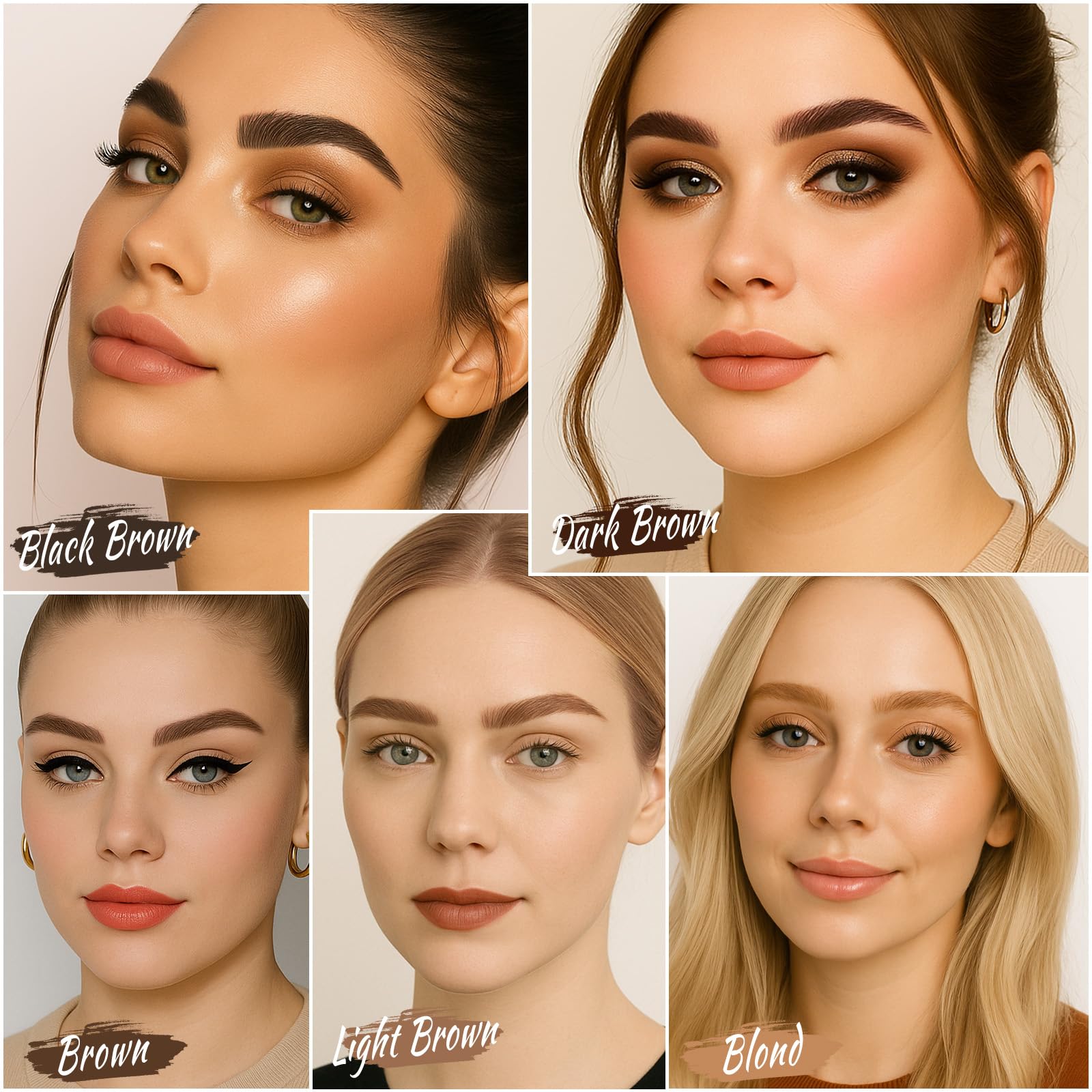 UCANBE stencil usage demonstration showing easy brow application.