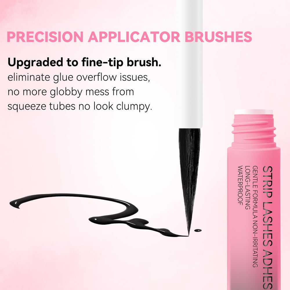 UCOOLME lash glue featuring ultra-thin brush applicator for controlled layering.