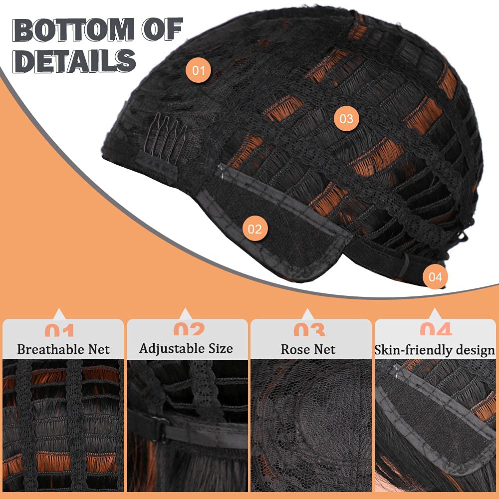 Ucubb bob-style wig with breathable cap for all-day comfort.