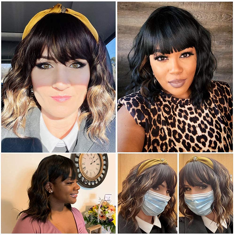 Ucubb shoulder-length wig with bangs for versatile daily looks.