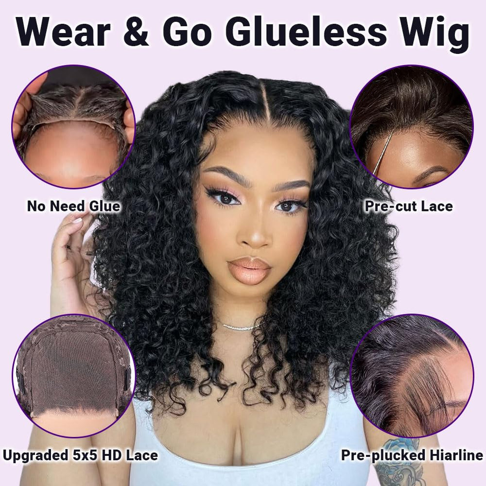 UCUVIC Curly Bob Wig dyed-ready for customization